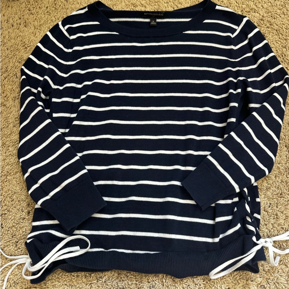 Striped Navy and White Women's Sweater from Banana Republic